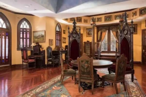 Woodstock, CT, Castle Built With Historic Features And Moat Lists For $35,000,0000! Look Inside!-14